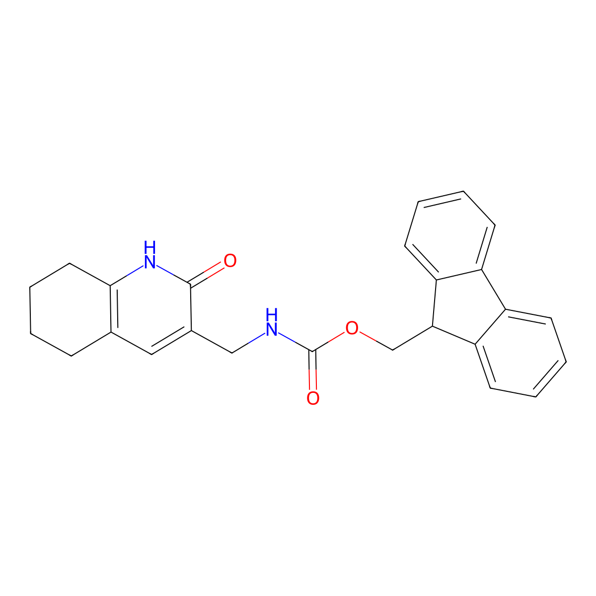 (9H-fluoren-9-yl)methyl N-[(2-hydroxy-5,6,7,8-tetrahydroquinolin-3-yl)methyl]carbamate molecular structure, CAS 2763975-50-2