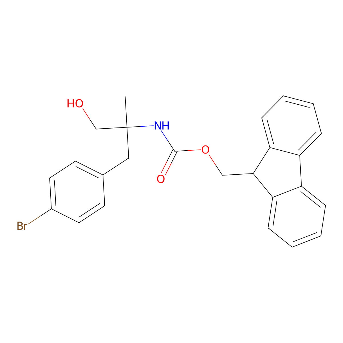 (9H-fluoren-9-yl)methyl N-{2-[(4-bromophenyl)methyl]-1-hydroxypropan-2-yl}carbamate molecular structure, CAS 2763975-54-6