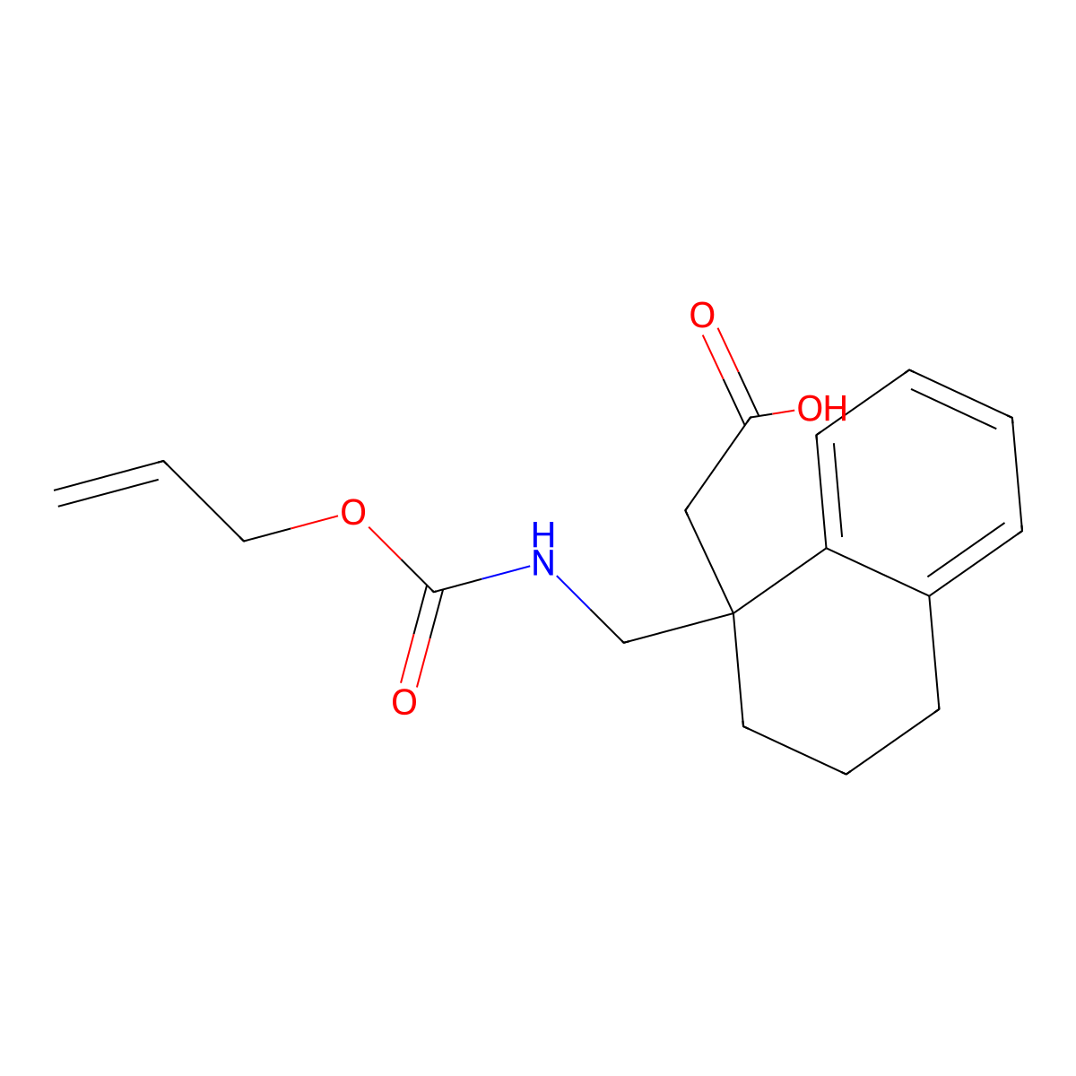 2-[1-({[(Prop-2-en-1-yloxy)carbonyl]amino}methyl)-1,2,3,4-tetrahydronaphthalen-1-yl]acetic acid molecular structure, CAS 2763975-56-8