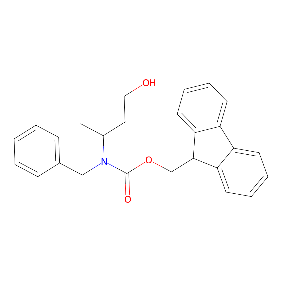 (9H-fluoren-9-yl)methyl N-benzyl-N-(4-hydroxybutan-2-yl)carbamate molecular structure, CAS 2763975-60-4