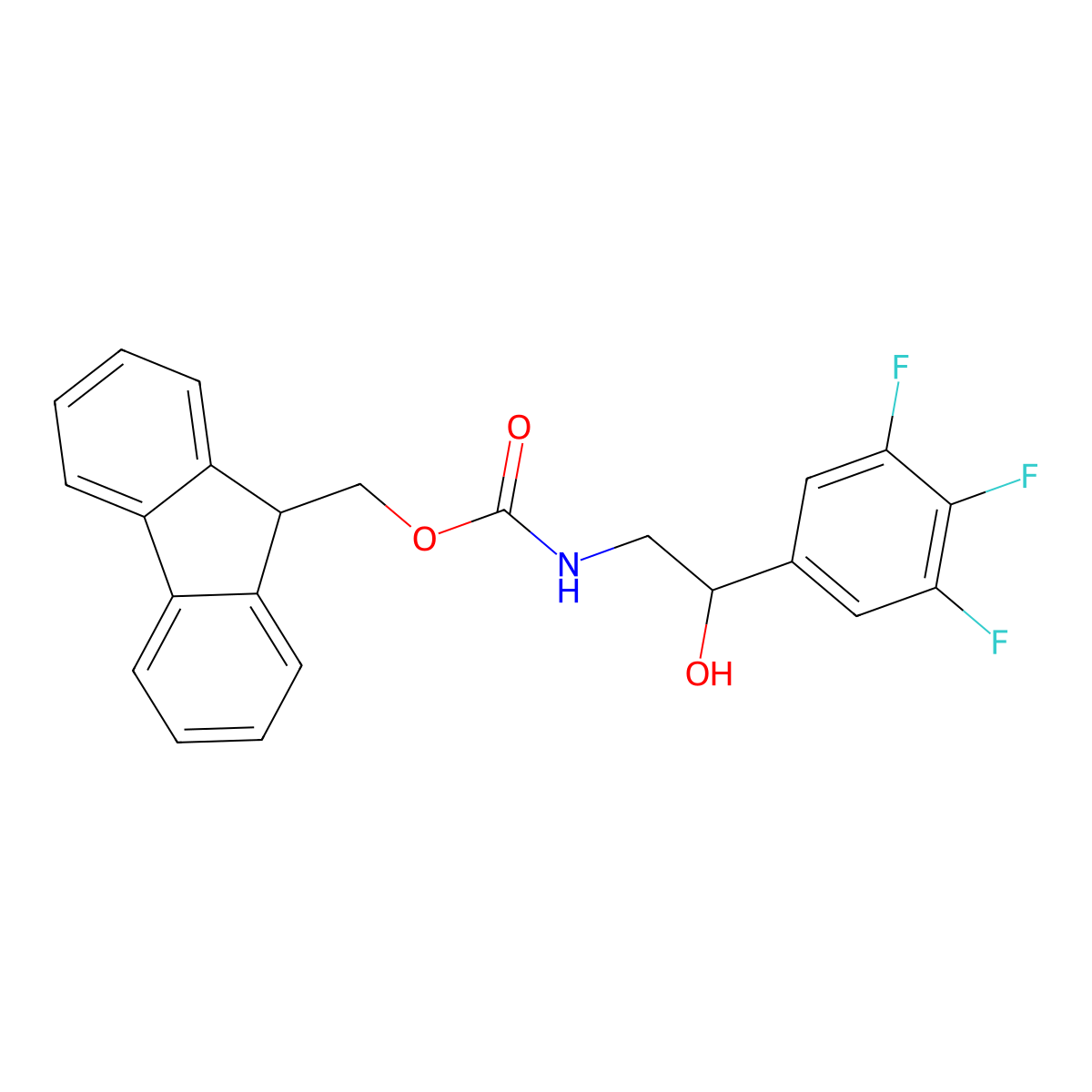 (9H-fluoren-9-yl)methyl N-[2-hydroxy-2-(3,4,5-trifluorophenyl)ethyl]carbamate molecular structure, CAS 2763975-63-7