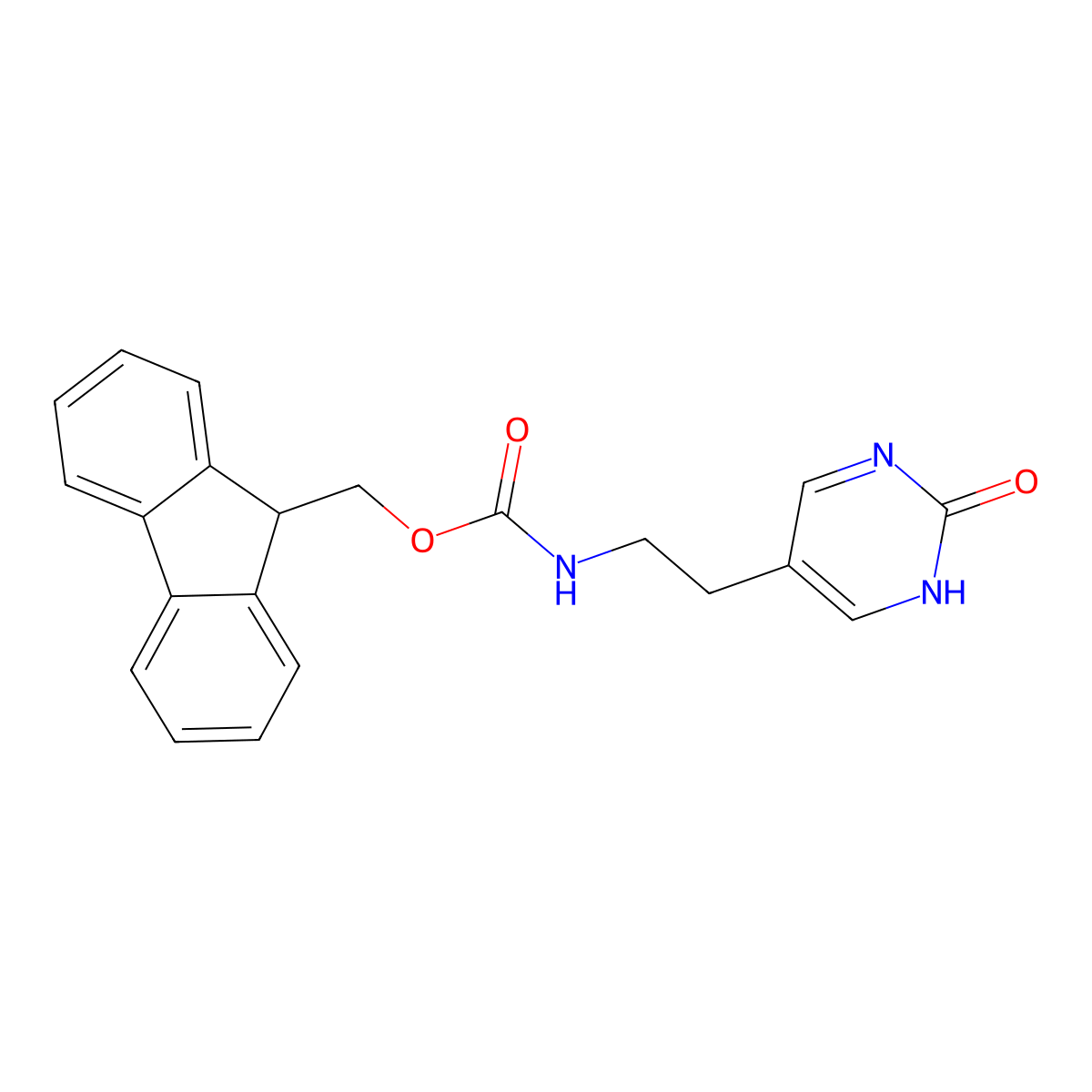 (9H-fluoren-9-yl)methyl N-[2-(2-hydroxypyrimidin-5-yl)ethyl]carbamate molecular structure, CAS 2763975-65-9
