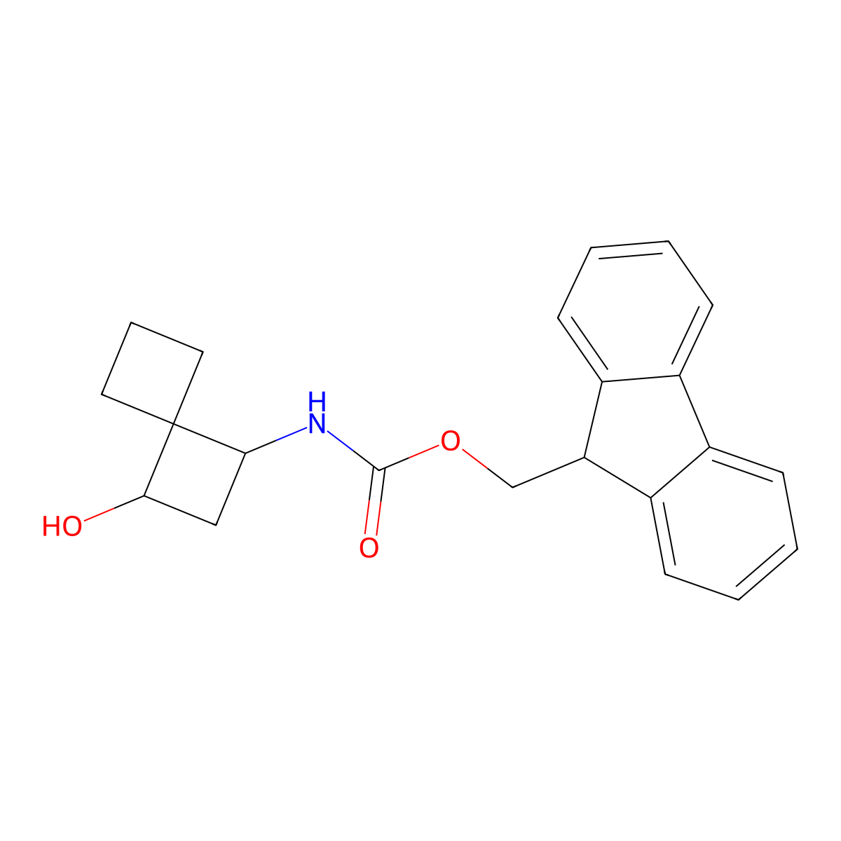 (9H-fluoren-9-yl)methyl N-{3-hydroxyspiro[3.3]heptan-1-yl}carbamate molecular structure, CAS 2763975-72-8