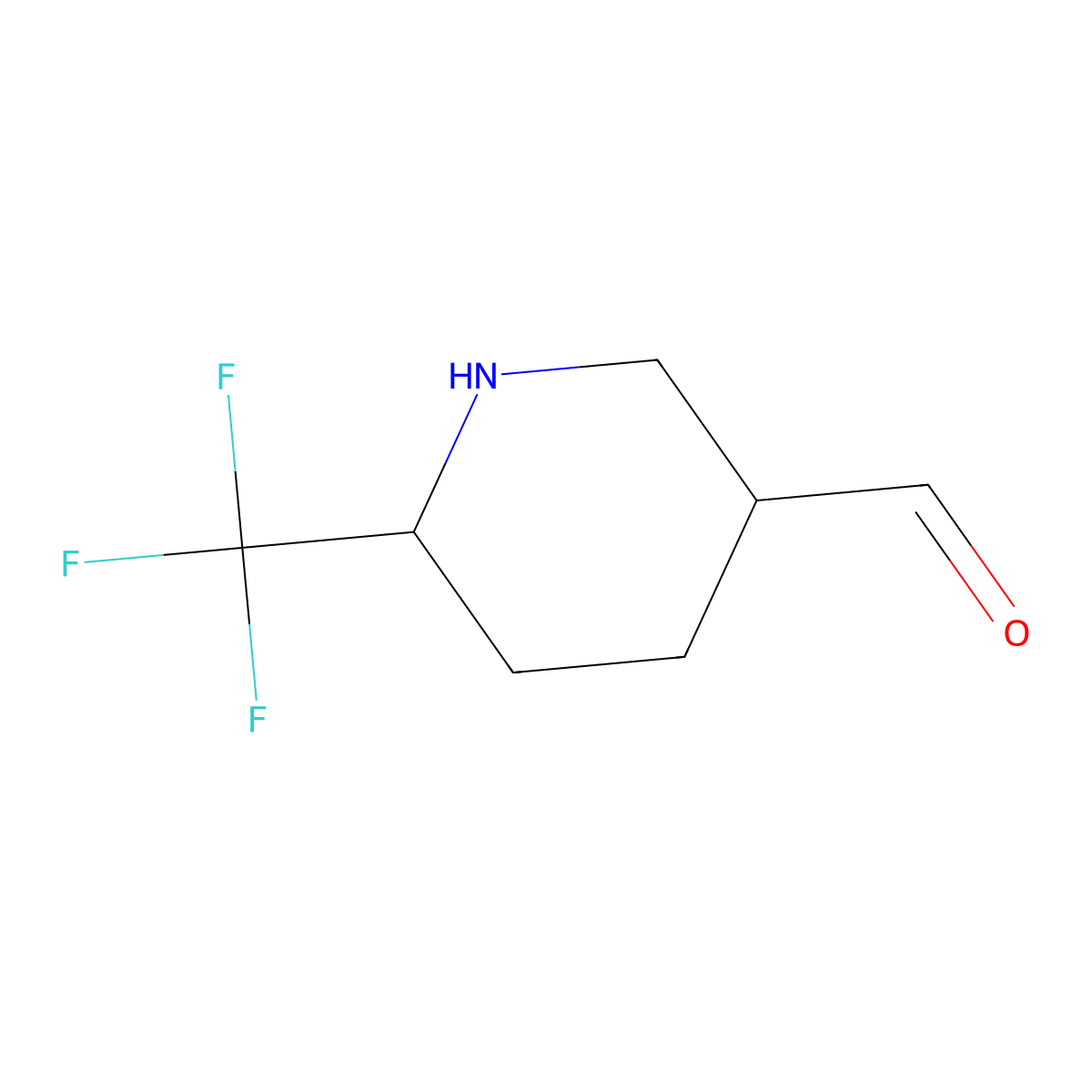 6-(Trifluoromethyl)piperidine-3-carbaldehyde molecular structure, CAS 2763975-78-4