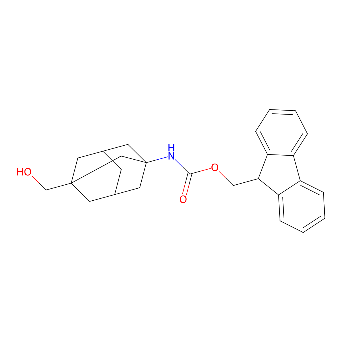 (9H-fluoren-9-yl)methyl N-[3-(hydroxymethyl)adamantan-1-yl]carbamate molecular structure, CAS 2763975-80-8