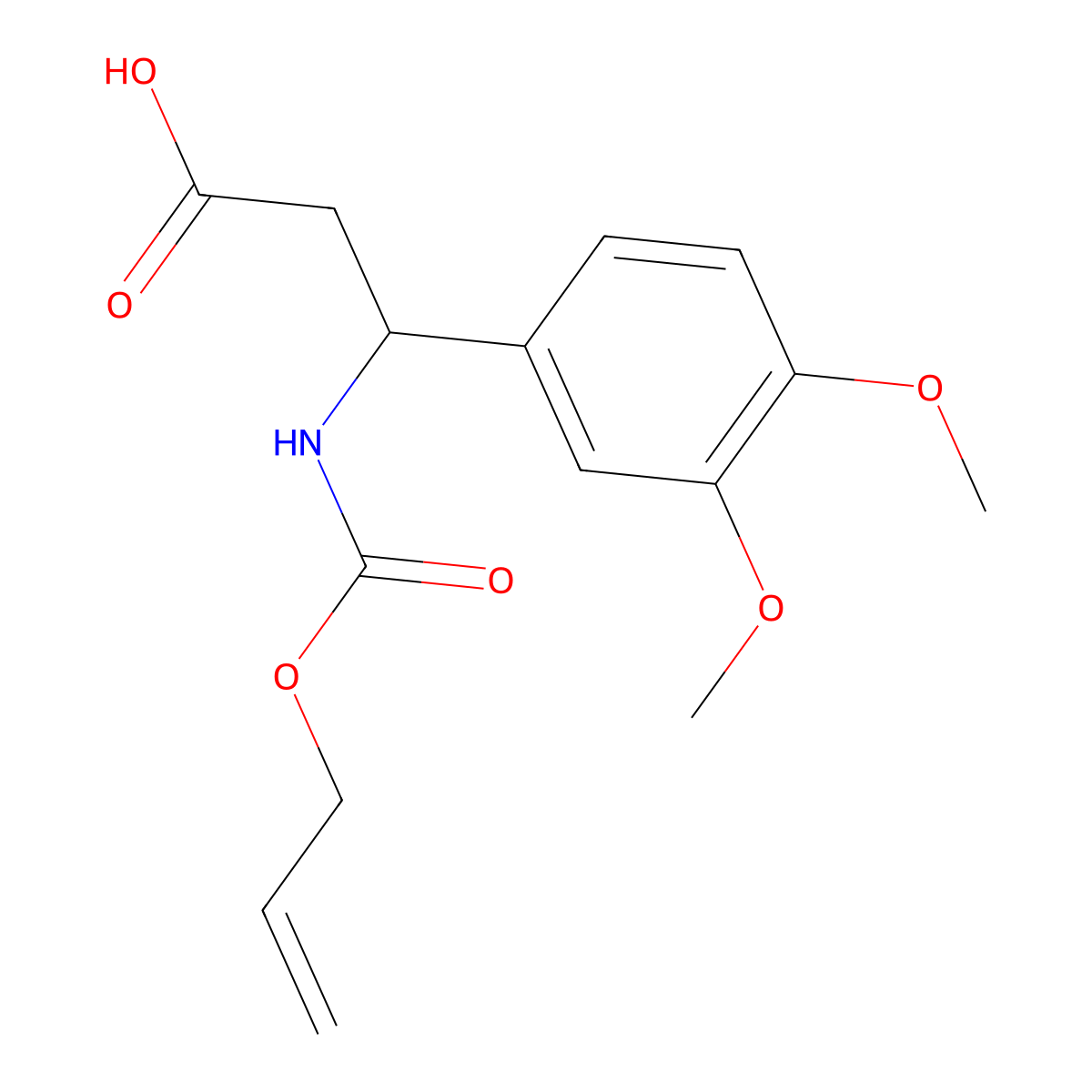 3-(3,4-Dimethoxyphenyl)-3-{[(prop-2-en-1-yloxy)carbonyl]amino}propanoic acid molecular structure, CAS 2763975-84-2