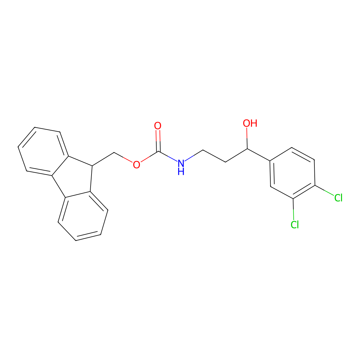 (9H-fluoren-9-yl)methyl N-[3-(3,4-dichlorophenyl)-3-hydroxypropyl]carbamate molecular structure, CAS 2763975-96-6