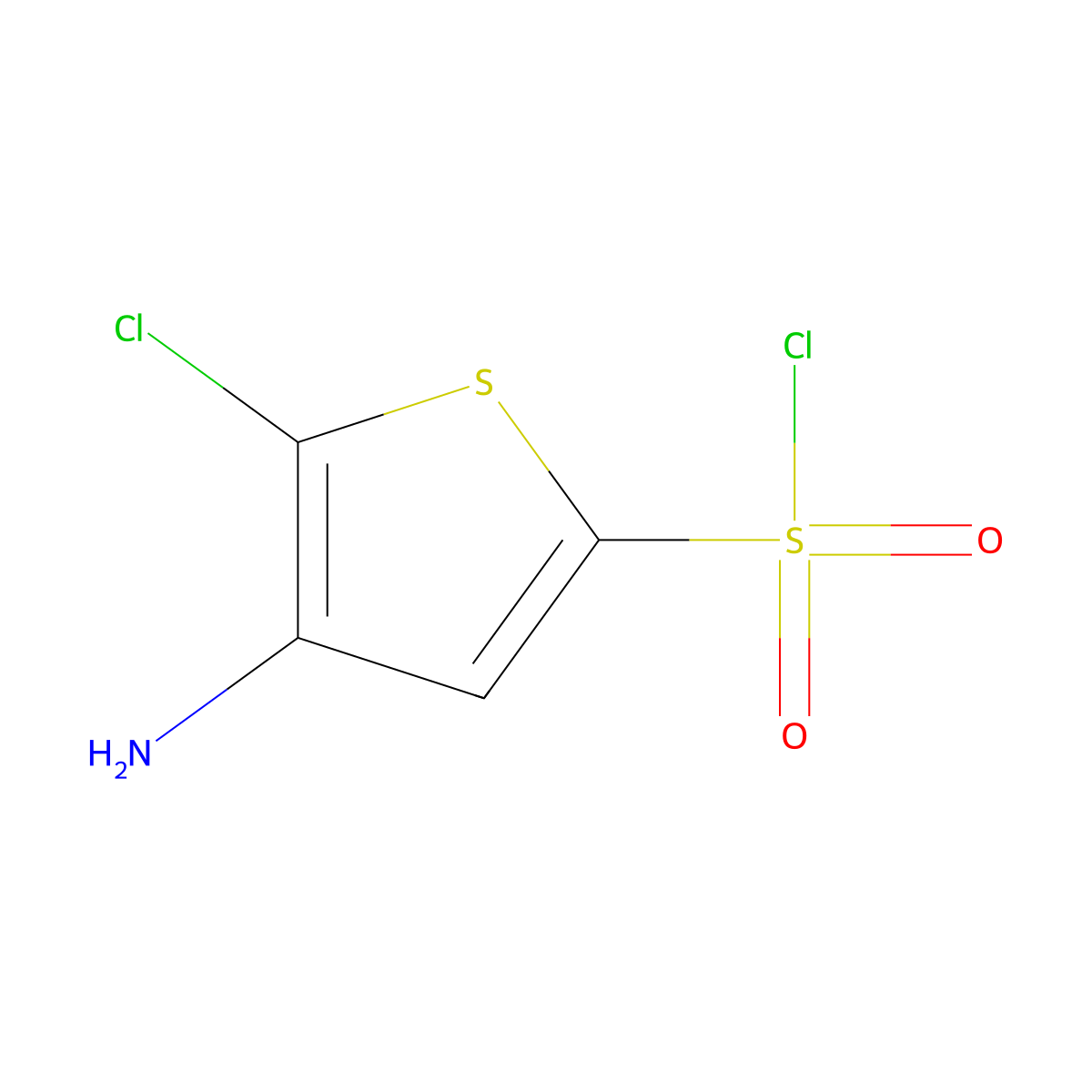 4-Amino-5-chlorothiophene-2-sulfonyl chloride molecular structure, CAS 2763975-98-8