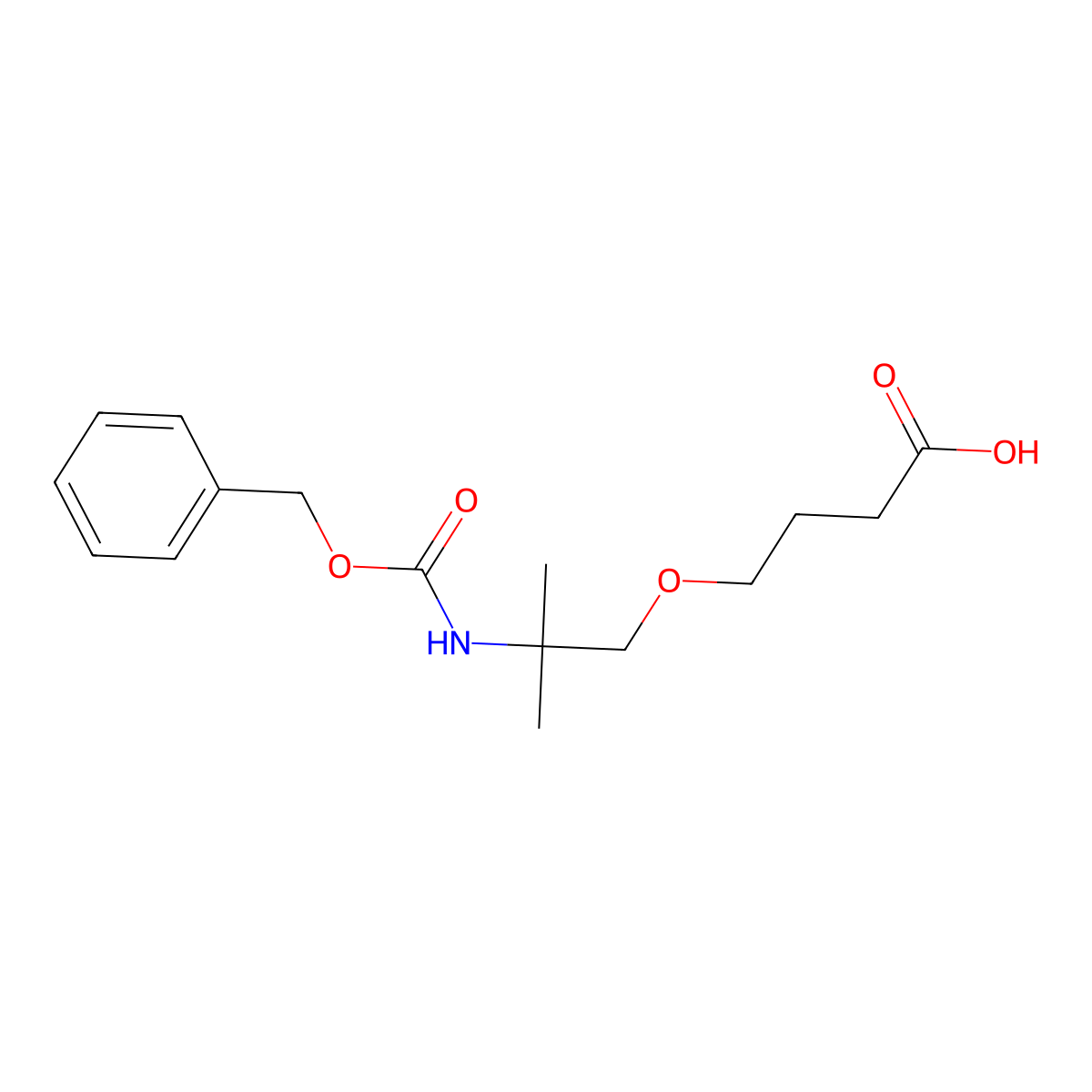 4-(2-{[(Benzyloxy)carbonyl]amino}-2-methylpropoxy)butanoic acid molecular structure, CAS 2763976-19-6