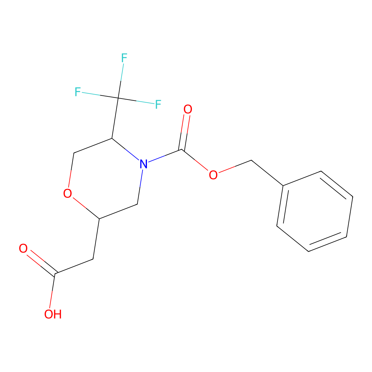 2-{4-[(Benzyloxy)carbonyl]-5-(trifluoromethyl)morpholin-2-yl}acetic acid molecular structure, CAS 2763976-31-2