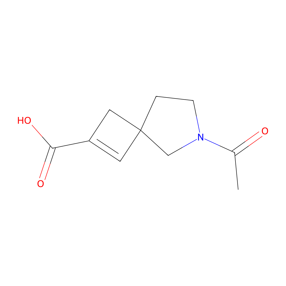 6-Acetyl-6-azaspiro[3.4]oct-1-ene-2-carboxylic acid molecular structure, CAS 2763976-55-0