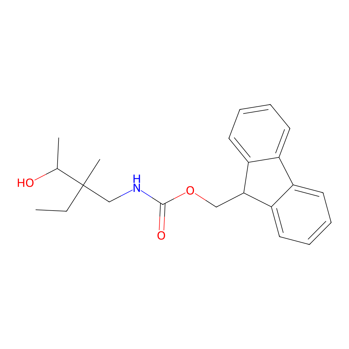 (9H-fluoren-9-yl)methyl N-(2-ethyl-3-hydroxy-2-methylbutyl)carbamate molecular structure, CAS 2763976-65-2