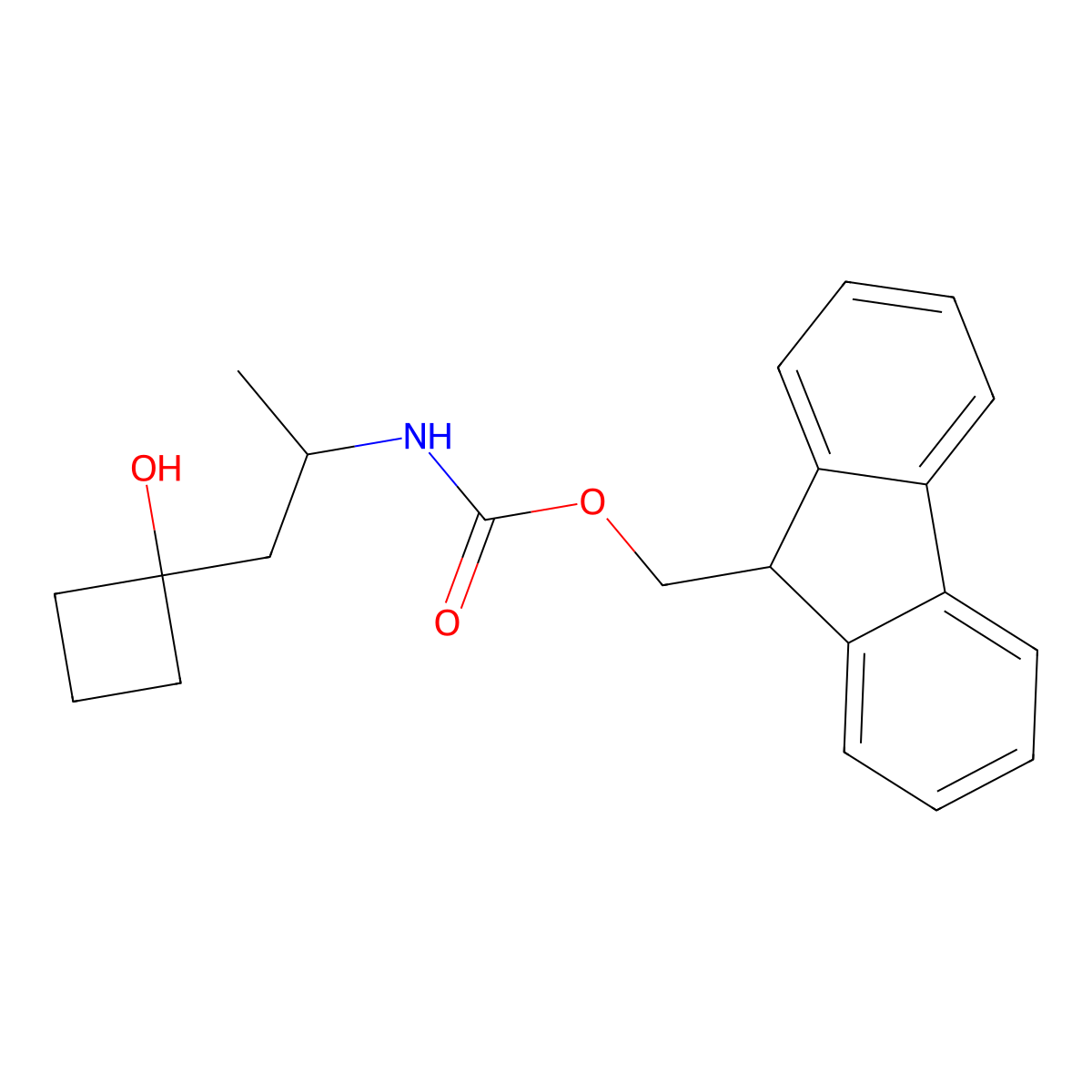 (9H-fluoren-9-yl)methyl N-[1-(1-hydroxycyclobutyl)propan-2-yl]carbamate molecular structure, CAS 2763976-74-3