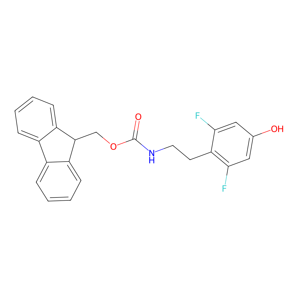 (9H-fluoren-9-yl)methyl N-[2-(2,6-difluoro-4-hydroxyphenyl)ethyl]carbamate molecular structure, CAS 2763976-82-3