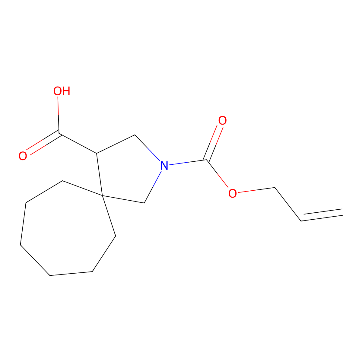 2-[(Prop-2-en-1-yloxy)carbonyl]-2-azaspiro[4.6]undecane-4-carboxylic acid molecular structure, CAS 2763976-87-8
