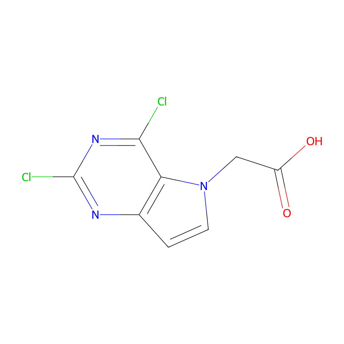2-(2,4-Dichloropyrrolo[3,2-D]pyrimidin-5-YL)acetic acid molecular structure, CAS 2763976-92-5