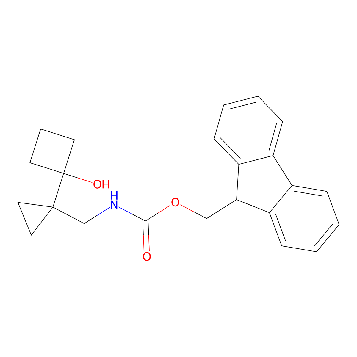 (9H-fluoren-9-yl)methyl N-{[1-(1-hydroxycyclobutyl)cyclopropyl]methyl}carbamate molecular structure, CAS 2763976-94-7