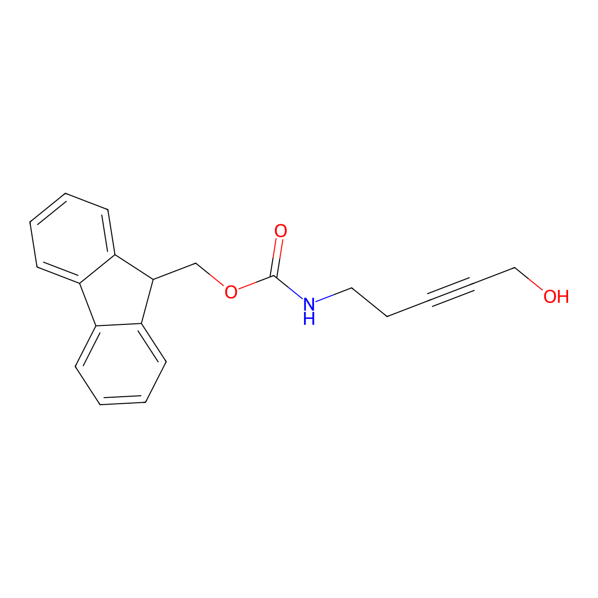 (9H-fluoren-9-yl)methyl N-(5-hydroxypent-3-yn-1-yl)carbamate molecular structure, CAS 2763977-04-2