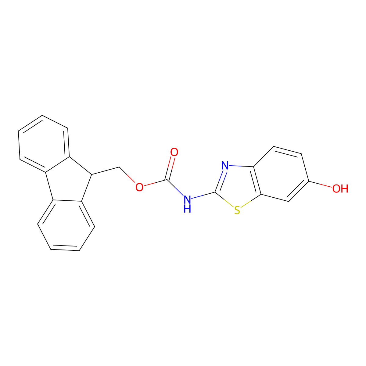 (9H-fluoren-9-yl)methyl N-(6-hydroxy-1,3-benzothiazol-2-yl)carbamate molecular structure, CAS 2763977-09-7