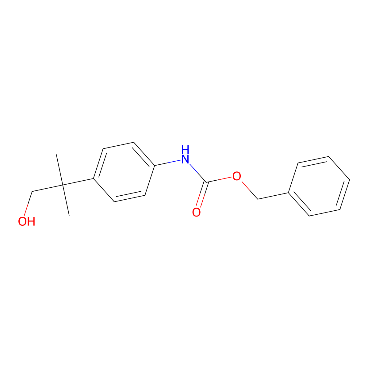 benzyl N-[4-(1-hydroxy-2-methylpropan-2-yl)phenyl]carbamate molecular structure, CAS 2763977-20-2