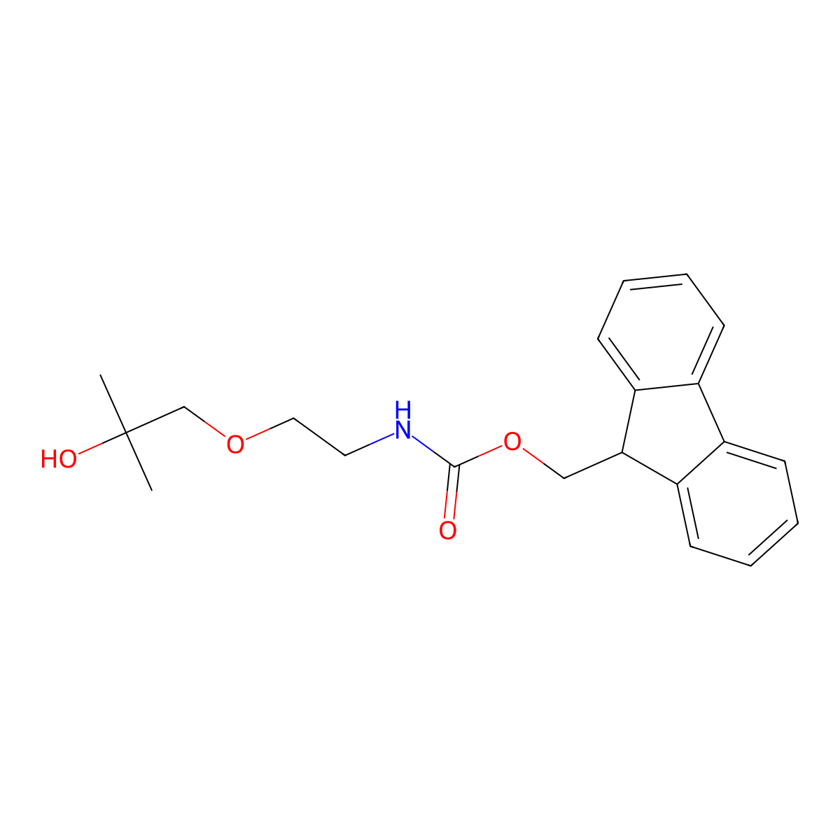 (9H-fluoren-9-yl)methyl N-[2-(2-hydroxy-2-methylpropoxy)ethyl]carbamate molecular structure, CAS 2763977-26-8