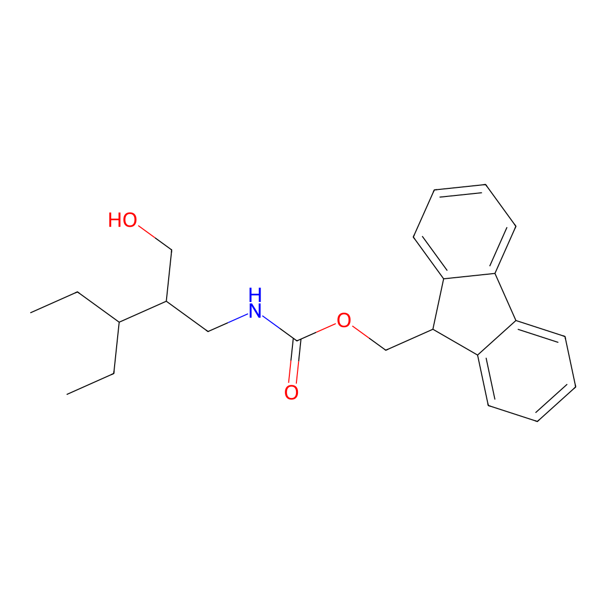 (9H-fluoren-9-yl)methyl N-[3-hydroxy-2-(pentan-3-yl)propyl]carbamate molecular structure, CAS 2763977-30-4