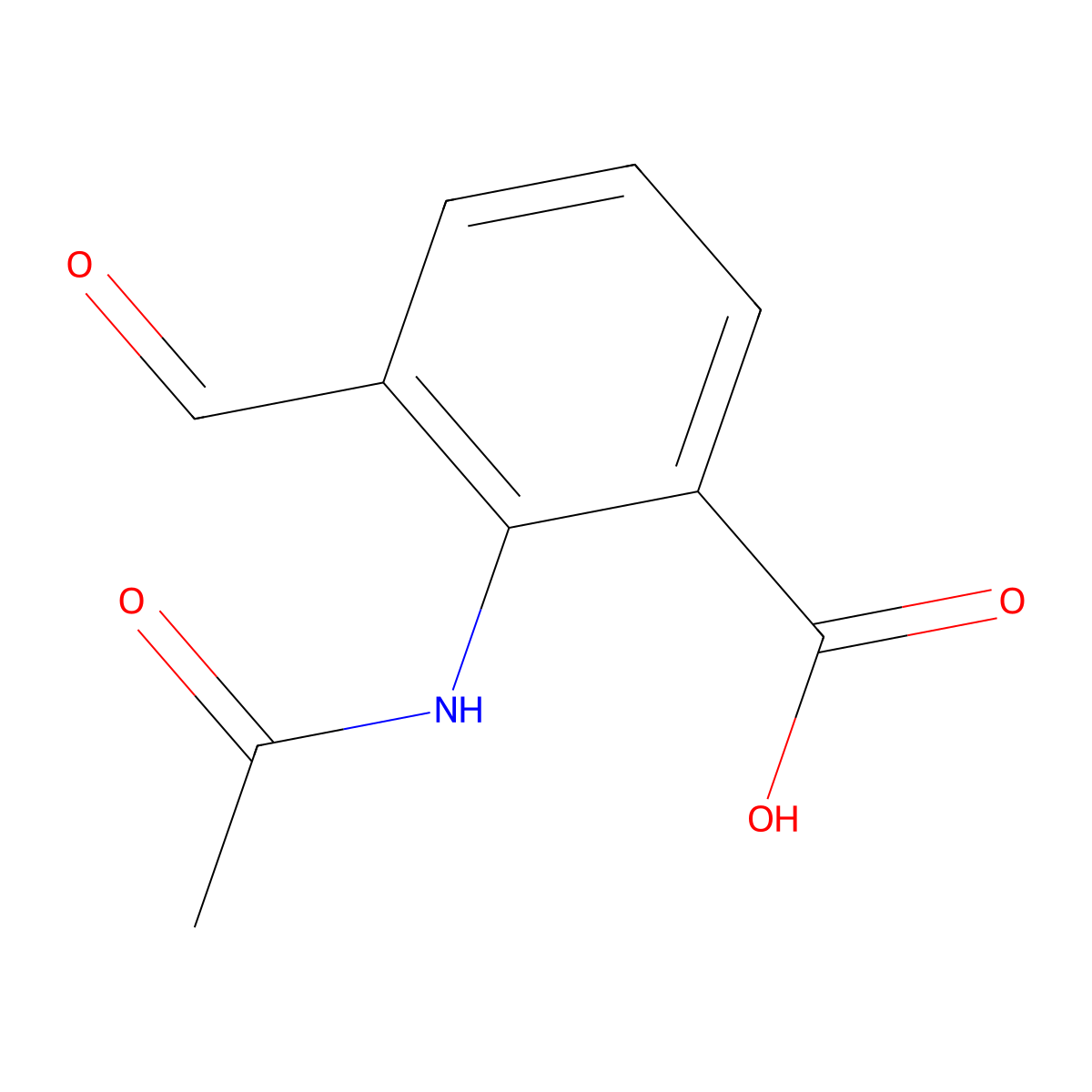2-Acetamido-3-formylbenzoic acid molecular structure, CAS 2763977-36-0