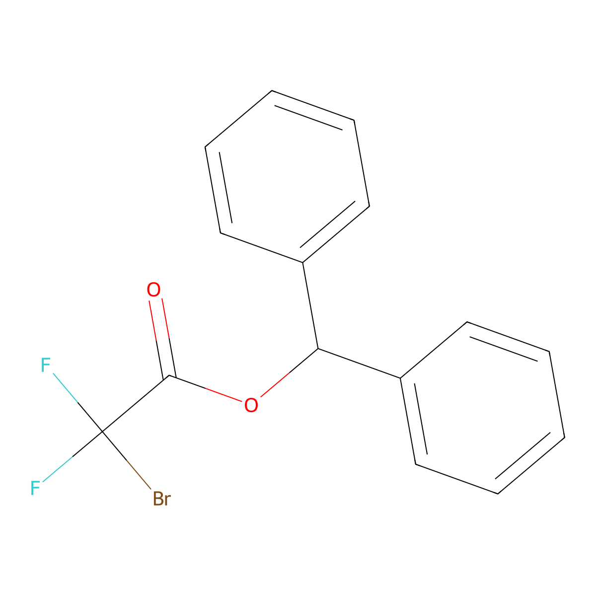 Diphenylmethyl 2-bromo-2,2-difluoroacetate molecular structure, CAS 2763979-08-2