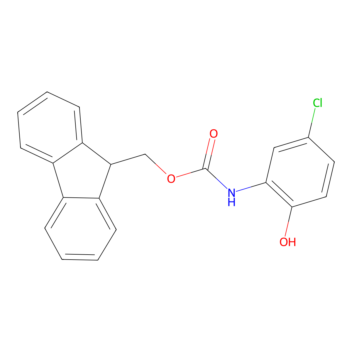 (9H-fluoren-9-yl)methyl N-(5-chloro-2-hydroxyphenyl)carbamate molecular structure, CAS 2763983-65-7