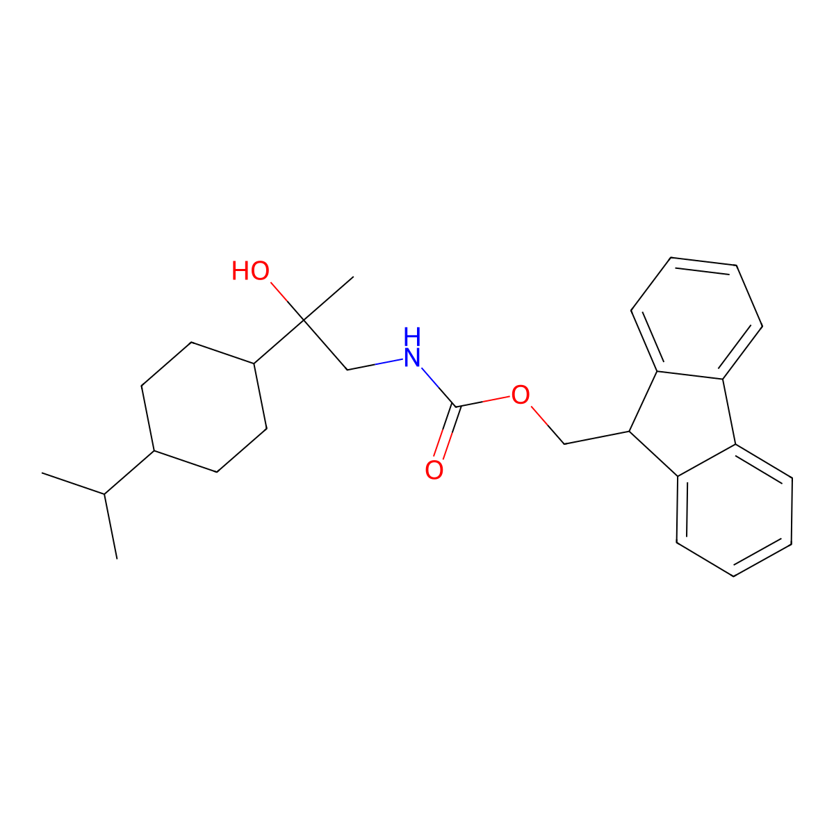 (9H-fluoren-9-yl)methyl N-{2-hydroxy-2-[4-(propan-2-yl)cyclohexyl]propyl}carbamate molecular structure, CAS 2763983-67-9