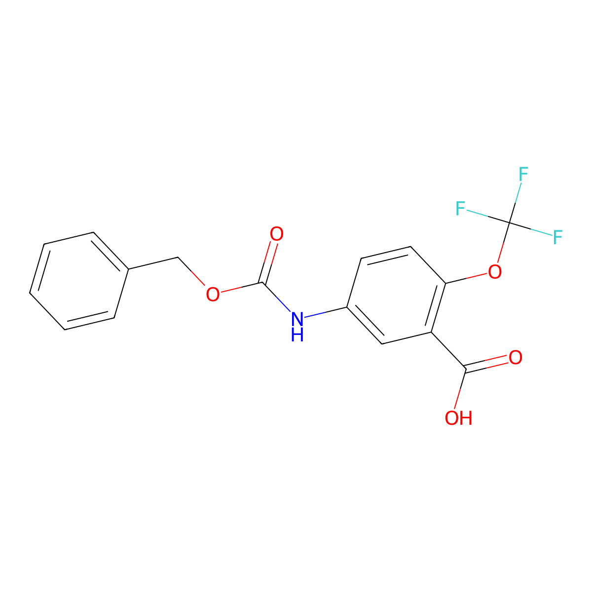 5-{[(Benzyloxy)carbonyl]amino}-2-(trifluoromethoxy)benzoic acid molecular structure, CAS 2763983-68-0