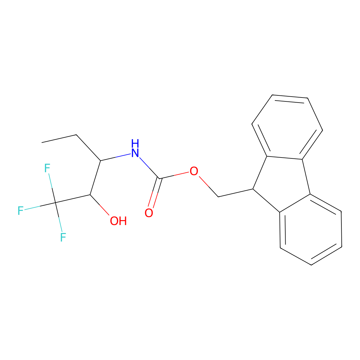 (9H-fluoren-9-yl)methyl N-(1,1,1-trifluoro-2-hydroxypentan-3-yl)carbamate molecular structure, CAS 2763983-74-8