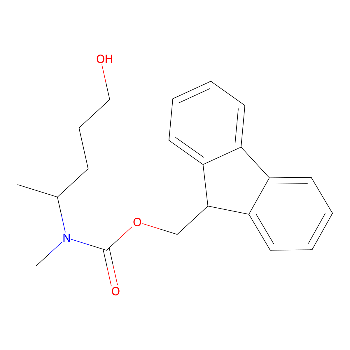 (9H-fluoren-9-yl)methyl N-(5-hydroxypentan-2-yl)-N-methylcarbamate molecular structure, CAS 2763983-88-4