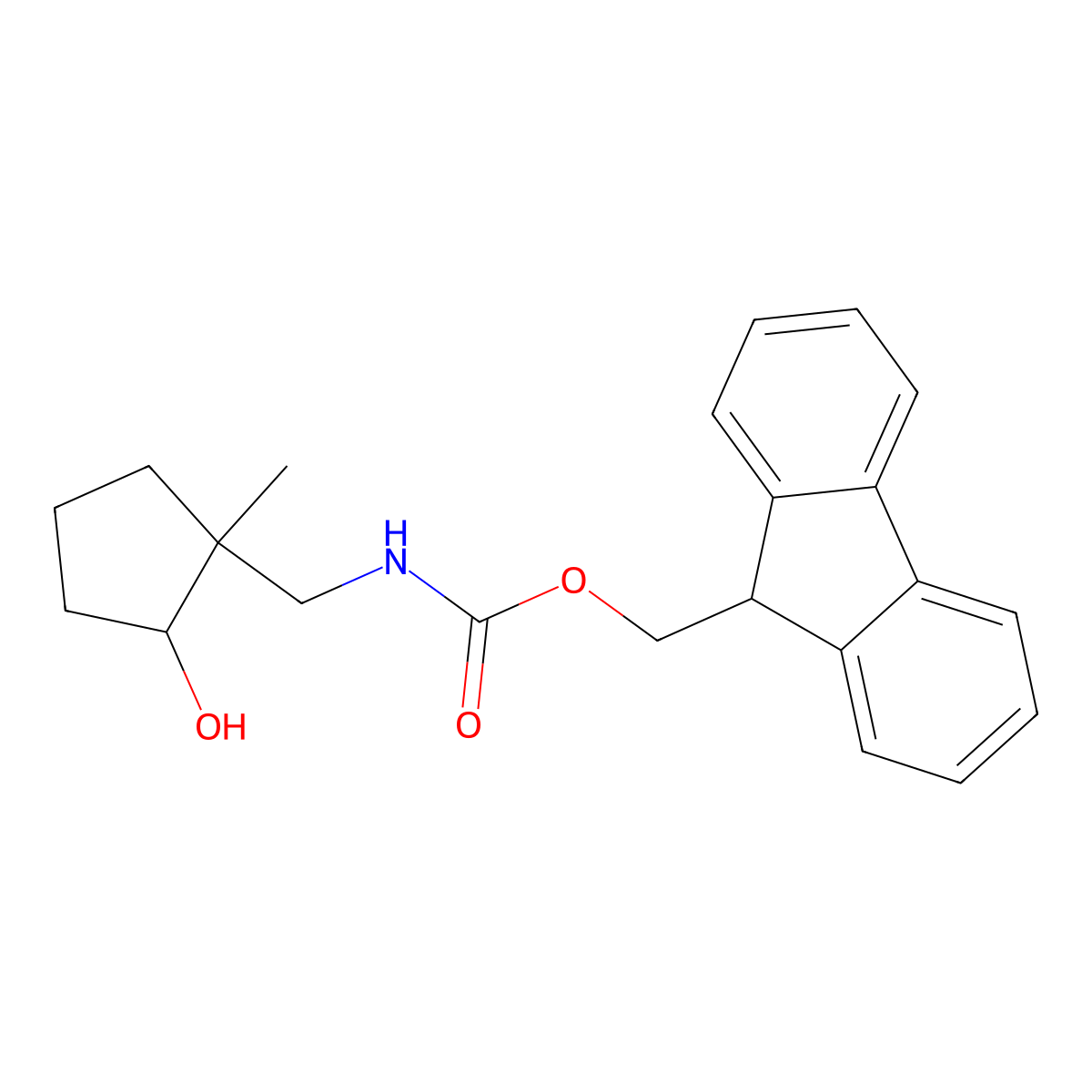(9H-fluoren-9-yl)methyl N-[(2-hydroxy-1-methylcyclopentyl)methyl]carbamate molecular structure, CAS 2763983-91-9
