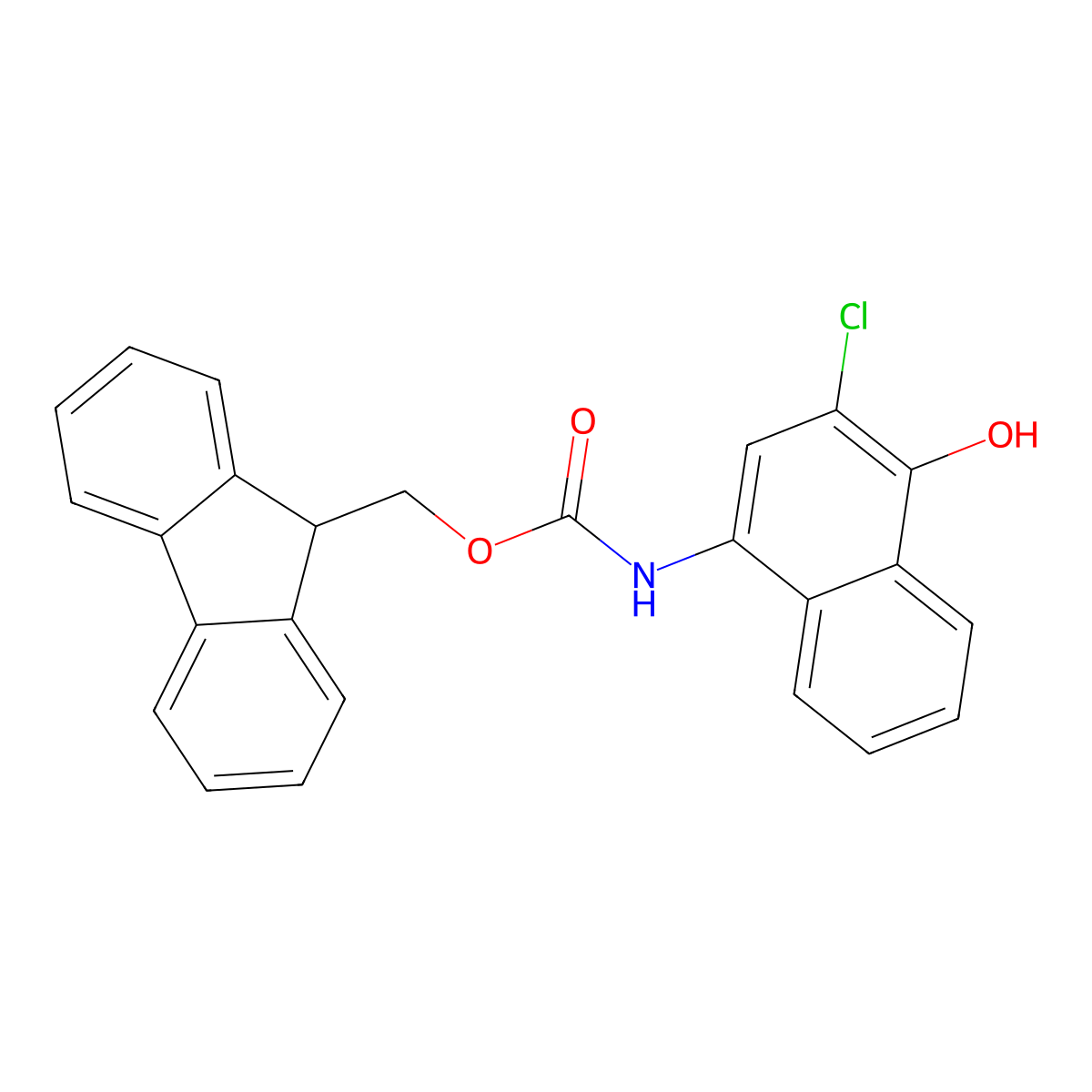 (9H-fluoren-9-yl)methyl N-(3-chloro-4-hydroxynaphthalen-1-yl)carbamate molecular structure, CAS 2763983-95-3