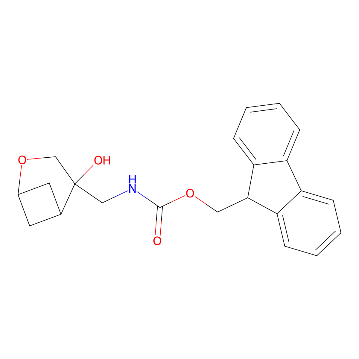 (9H-fluoren-9-yl)methyl N-({4-hydroxy-2-oxabicyclo[3.1.1]heptan-4-yl}methyl)carbamate molecular structure, CAS 2763983-96-4