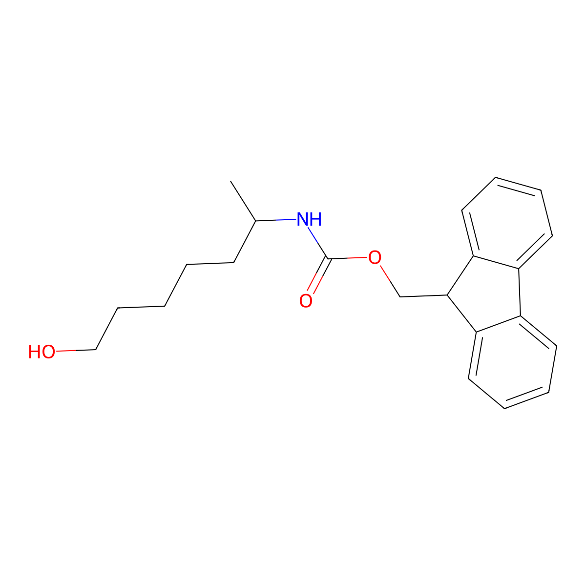 (9H-fluoren-9-yl)methyl N-(7-hydroxyheptan-2-yl)carbamate molecular structure, CAS 2763984-09-2