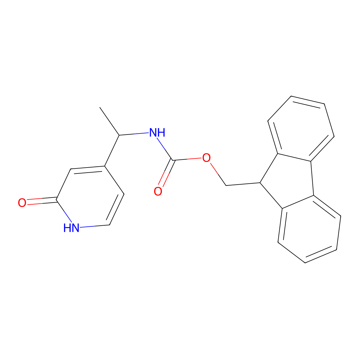 (9H-fluoren-9-yl)methyl N-[1-(2-hydroxypyridin-4-yl)ethyl]carbamate molecular structure, CAS 2763984-15-0