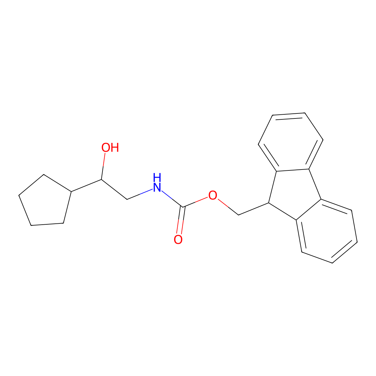 (9H-fluoren-9-yl)methyl N-(2-cyclopentyl-2-hydroxyethyl)carbamate molecular structure, CAS 2763984-16-1