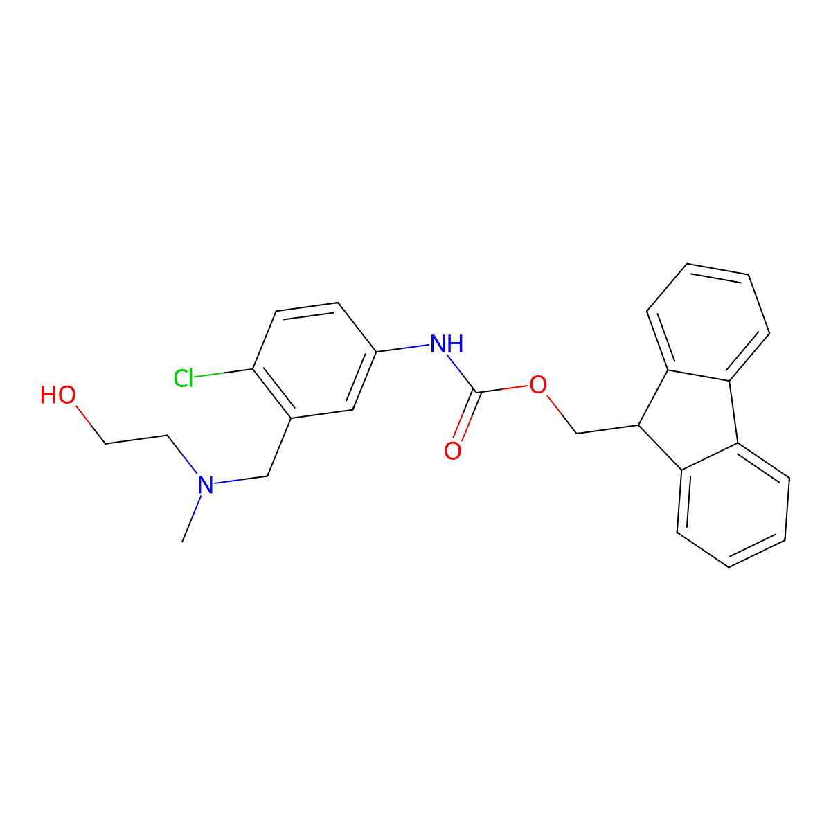 (9H-fluoren-9-yl)methyl N-(4-chloro-3-{[(2-hydroxyethyl)(methyl)amino]methyl}phenyl)carbamate molecular structure, CAS 2763984-21-8