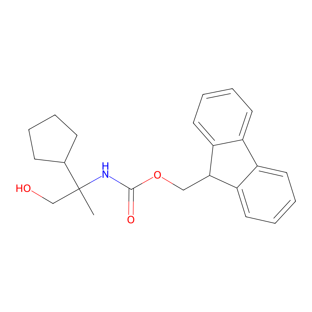 (9H-fluoren-9-yl)methyl N-(2-cyclopentyl-1-hydroxypropan-2-yl)carbamate molecular structure, CAS 2763984-22-9