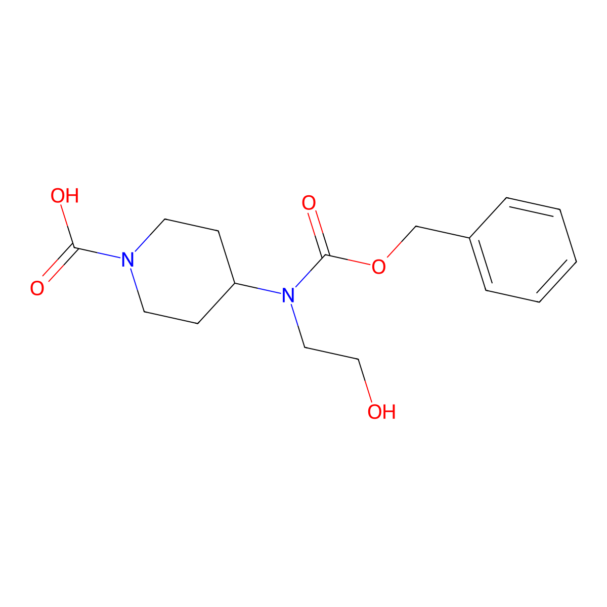 4-{[(Benzyloxy)carbonyl](2-hydroxyethyl)amino}piperidine-1-carboxylic acid molecular structure, CAS 2763984-24-1