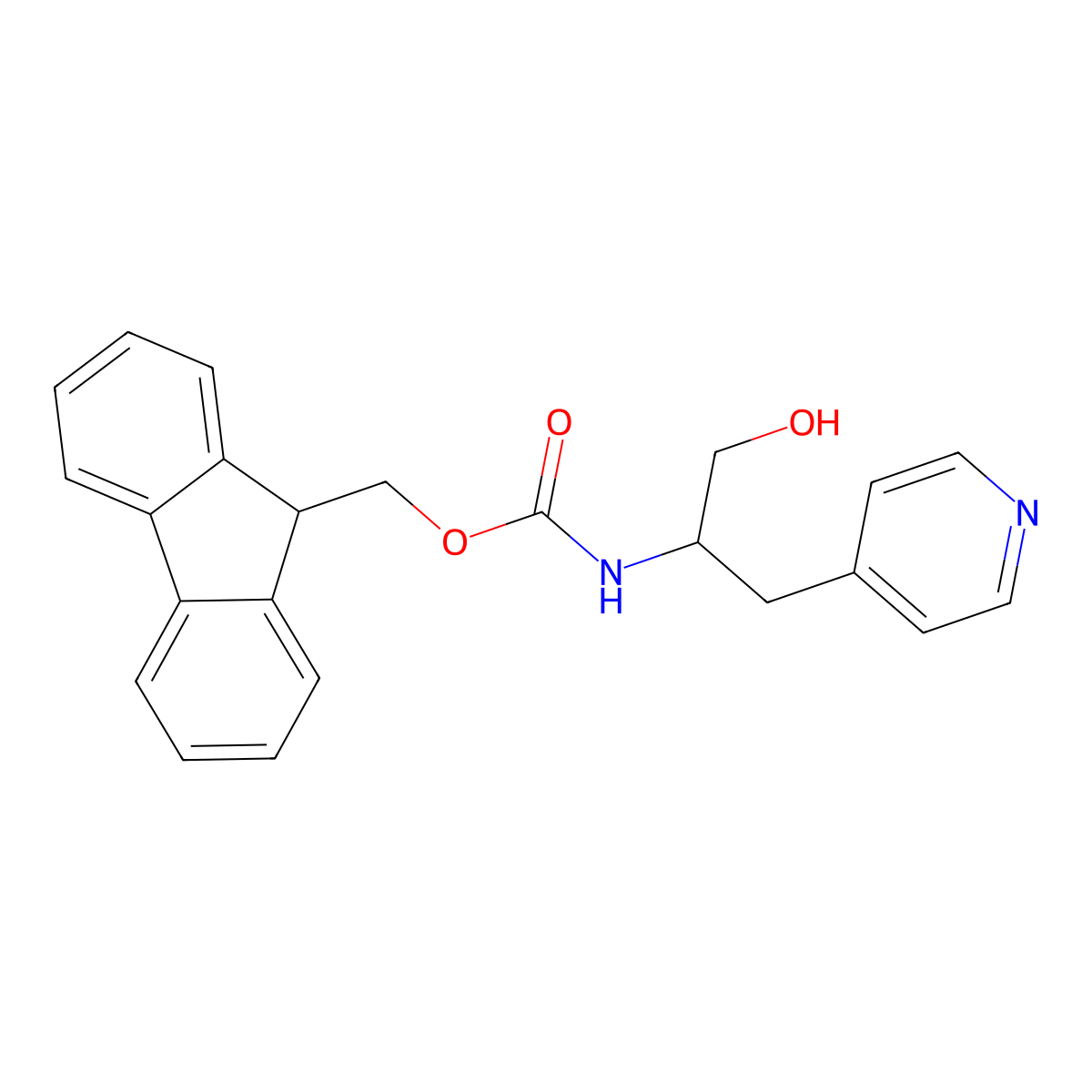 (9H-fluoren-9-yl)methyl N-[1-hydroxy-3-(pyridin-4-yl)propan-2-yl]carbamate molecular structure, CAS 2763984-35-4