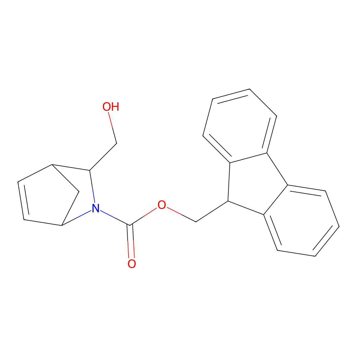(9H-fluoren-9-yl)methyl 3-(hydroxymethyl)-2-azabicyclo[2.2.1]hept-5-ene-2-carboxylate molecular structure, CAS 2763984-40-1