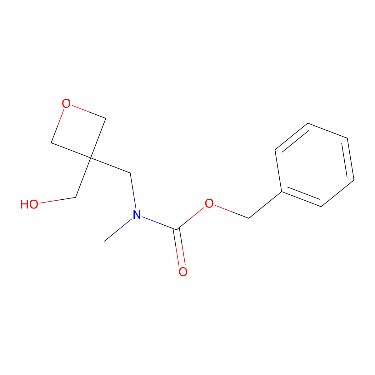 benzyl N-{[3-(hydroxymethyl)oxetan-3-yl]methyl}-N-methylcarbamate molecular structure, CAS 2763984-43-4
