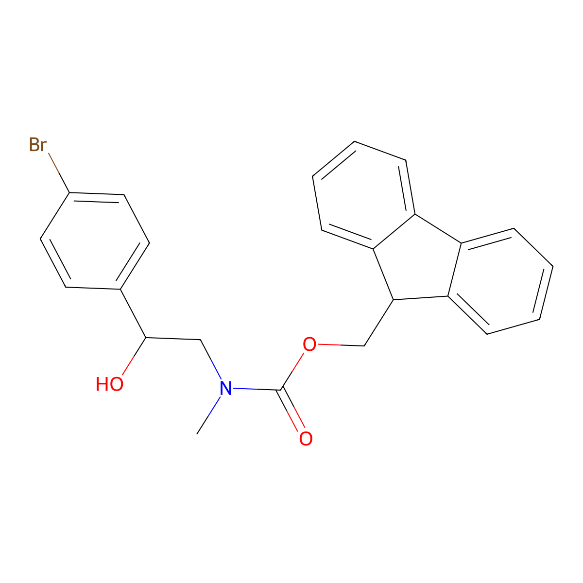 (9H-fluoren-9-yl)methyl N-[2-(4-bromophenyl)-2-hydroxyethyl]-N-methylcarbamate molecular structure, CAS 2763984-47-8