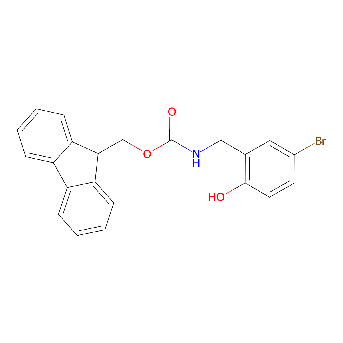 (9H-fluoren-9-yl)methyl N-[(5-bromo-2-hydroxyphenyl)methyl]carbamate molecular structure, CAS 2763984-51-4
