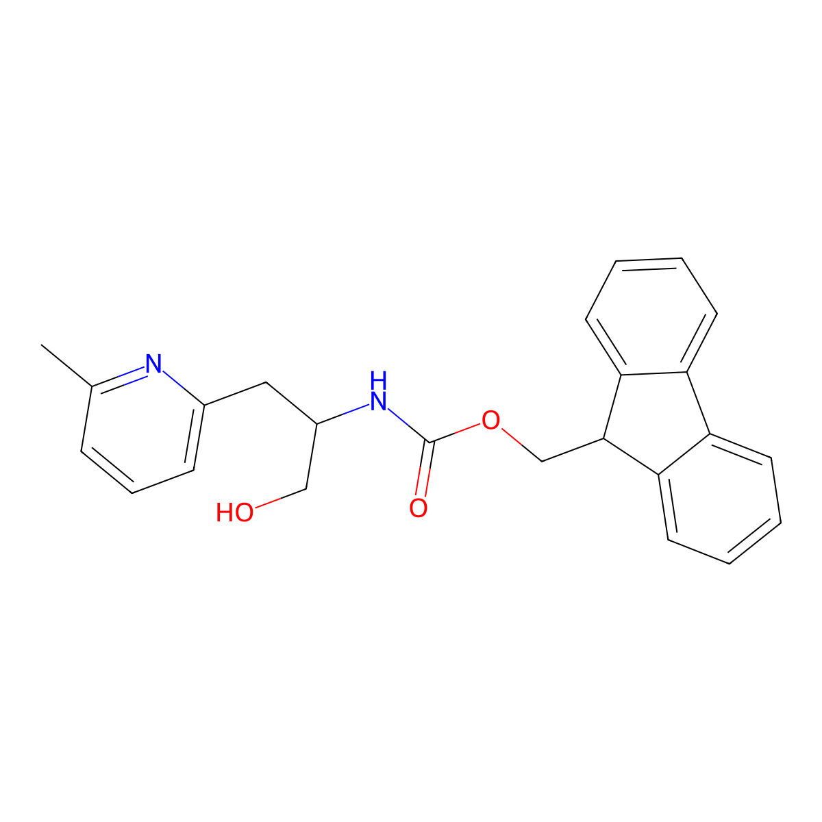 (9H-fluoren-9-yl)methyl N-[1-hydroxy-3-(6-methylpyridin-2-yl)propan-2-yl]carbamate molecular structure, CAS 2763984-59-2