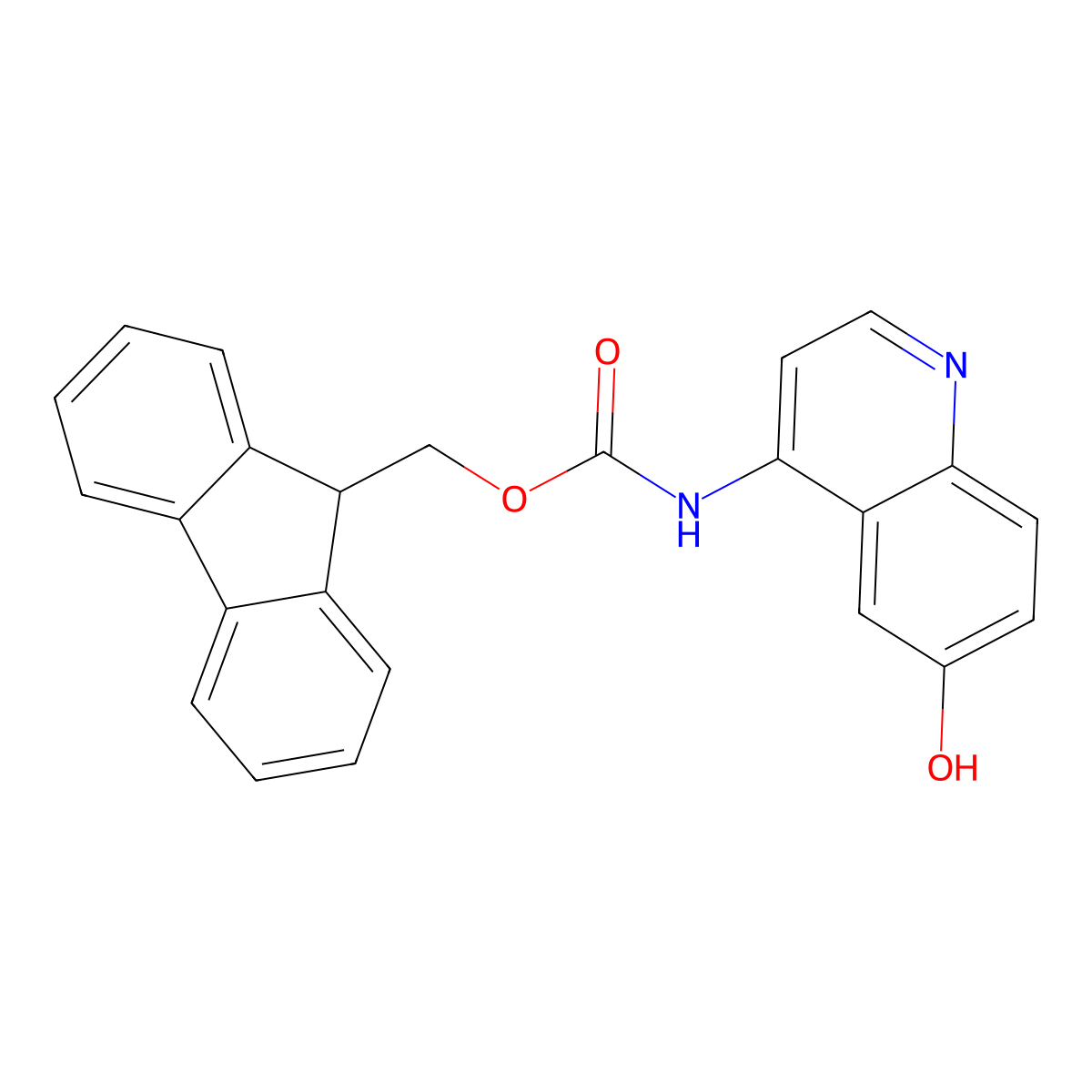 (9H-fluoren-9-yl)methyl N-(6-hydroxyquinolin-4-yl)carbamate molecular structure, CAS 2763984-61-6