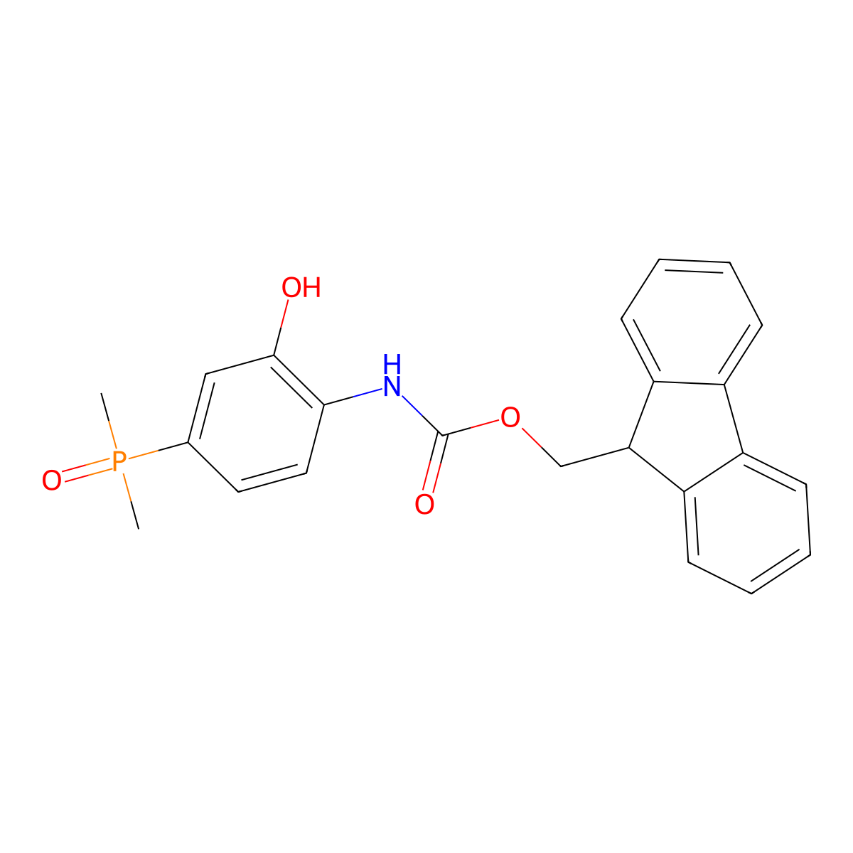 (9H-fluoren-9-yl)methyl N-[4-(dimethylphosphoryl)-2-hydroxyphenyl]carbamate molecular structure, CAS 2763984-70-7
